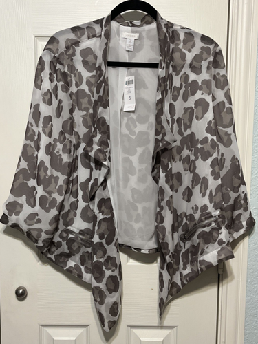 Chico’s Travelers Collection Drape Front Dana Mochachino Jacket Sz 3 (16/18) NWT - Picture 1 of 13