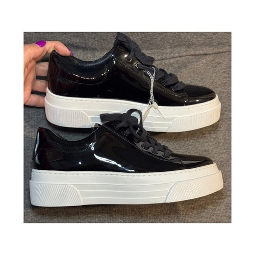 J/Slides AMANDA Black Patent Leather Platform Sneaker Shoes - Women's Size 9 - Picture 7 of 9