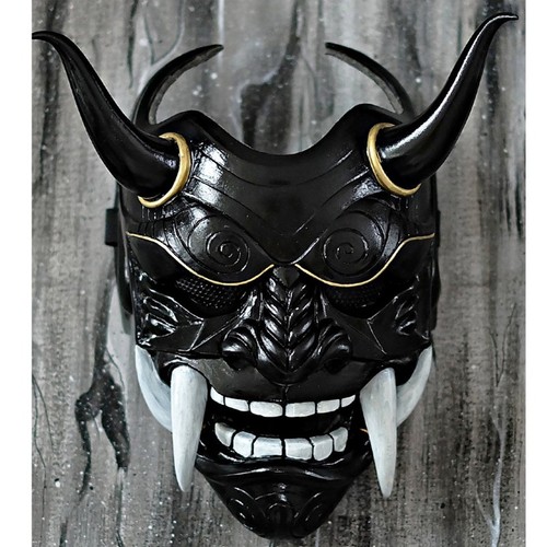 New Arrival Japanese Oni Horned Mask Latex Cosplay Red Performance Halloween Toy - Picture 8 of 12