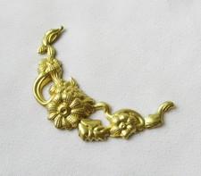50pcs Flower Vine Brass Plant Filigree Stampings 40x23mm DIY Jewelry Findings