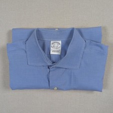 VTG Brooks Brothers Button Up Shirt Mens 16.5 34 Blue Cutaway Collar Made in USA