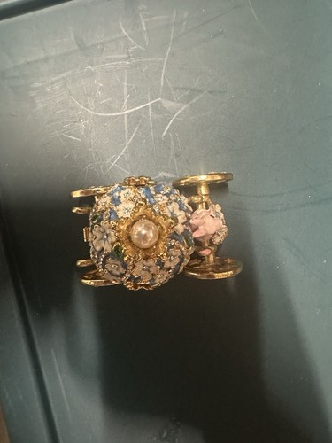 Scatola portagioie smaltata carrozza coniglietto vintage|gioielli stile reale europeo - Foto 2 di 4