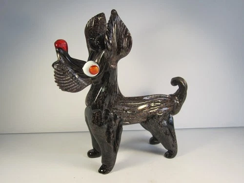 VTG Murano Big Amethyst DOG Figurine Sculpture Venetian Art Glass Hand Blown