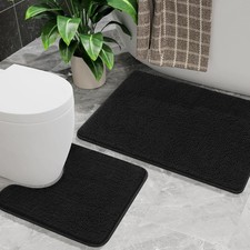 Bathroom Rug Sets 2 Piece, 20"x20" U-Shaped Toilet Mat and 21" 34" Floor Bath...