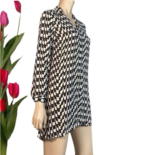 ⭐TOTEM GETAWAY COLLECTION SIZE O ( 6 AU) BLACK WHITE LOOSE FIT TUNIC SHIRT BNW - Picture 6 of 13
