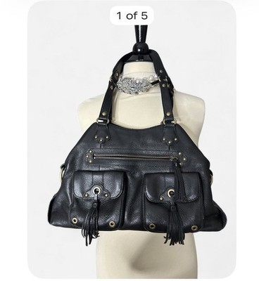 Alfani Vintage Leather  Bag With Tassels + Fringe