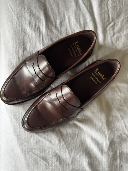 Men’s Loake Brown Scorched Walnut Leather Shoes Size 8.5 With Box
