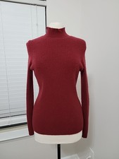 Alex Marie Red Cashmere Turtleneck Sweater Size L Long Sleeve Women's Pullover