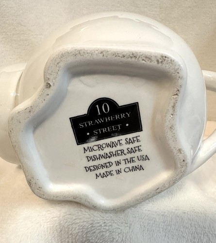 Tasse/Tasse in Katzenform ~ weiße Keramik ~ integrierter Teebeutelhalter ~ hergestellt von 10 Erdbeeren - Bild 7 von 7