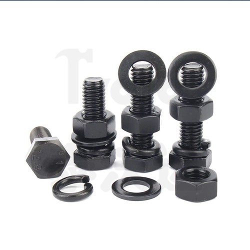 Black High Tensile 12.9 Fully Threaded Bolts Screws Hexagon Hex Head M12 M14 New - Picture 4 of 8