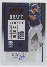 2020 Panini Contenders Rookie 2 Draft Ticket Red 53/75 Abraham Toro Auto nd3