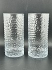 Kim Seybert Crocodile Clear Textured Glass Tumblers Pair 6″ Modern Barware