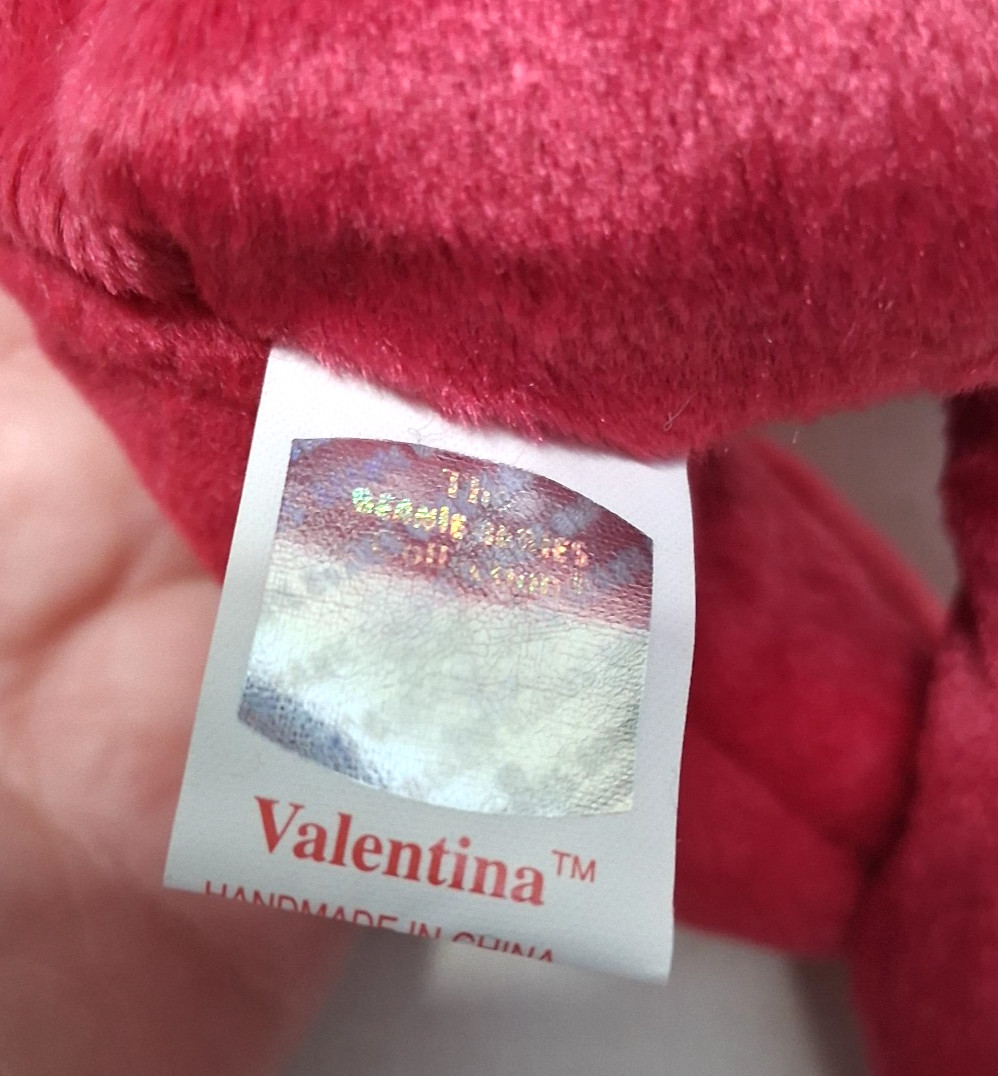 Ty Beanie Babies Valentino & Valentina Valentine's Day Bears New MWMTs thumbnail 4