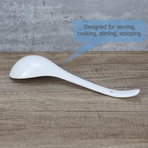 2 Pack Porcelain Serving Spoon Soup Ladles for Serving Cooking Mixing Stews Nood - Picture 7 of 12
