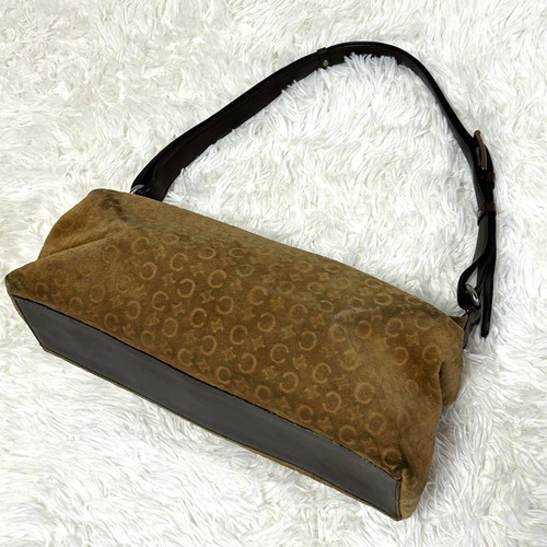 Celine One-Shoulder Bag C Macadam Suede Leather Brown Beige Vintage Authentic - Picture 2 of 24