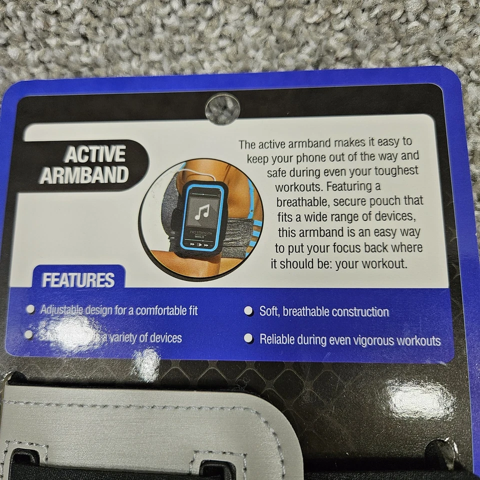 Brazalete activo Pro Strength ajustable fitness correr teléfono soporte almacenamiento de llaves Foto 3 de 4