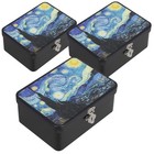  3pcs Painting Tin Case Versatile Metal Boxes Candy Containers Portable Box