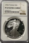 1994-P American Silver Eagle -  beautiful near perfect NGC PF69 Ultra Cameo