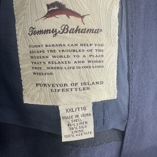 Tommy Bahama Bon Air Blazer  Men 2XL Blue Blazer Sport Coat Linen Silk EC $325 - Picture 5 of 6