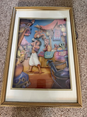#ad #ad Vintage DISNEY ALADDIN 3D Shadow Box. 21” X 14” Bright amp; Vivid. Hard To Find. $110.00