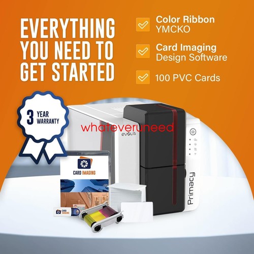 Evolis Primacy 2 Fire Red Single ID Card Printer & Supplies Bundle Badge Machine - Picture 4 of 8