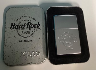 ZIPPO 1999 HARD ROCK CAFE BALTIMORE POLISHED CHROME LIGHTER SEALED IN BOX C375