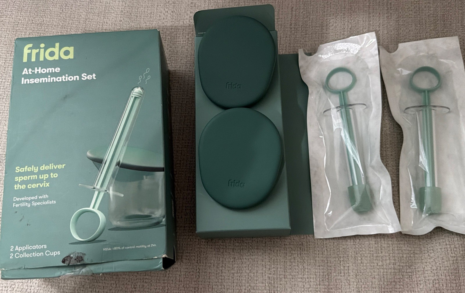 Kit de inseminación en casa Frida Fertilidad 2 aplicadores 2 tazas de colección