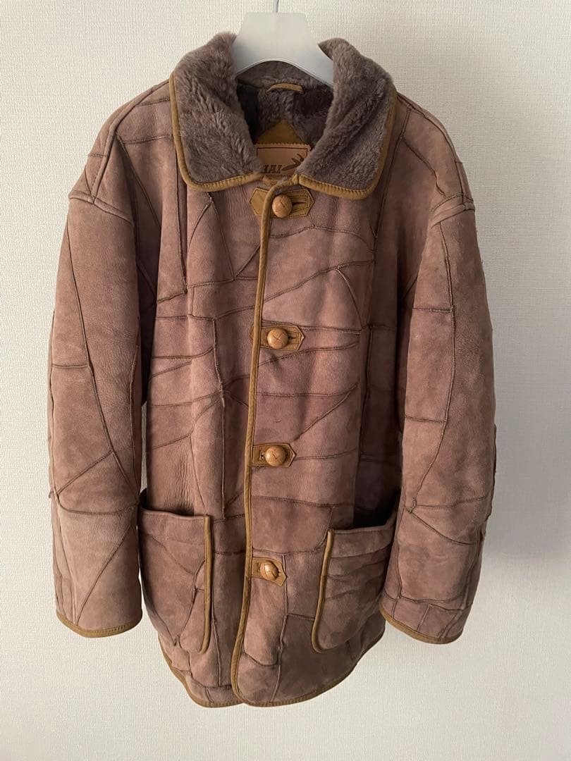 HAI Sporting Gear Patchwork Shearling Leather Jac… - image 1