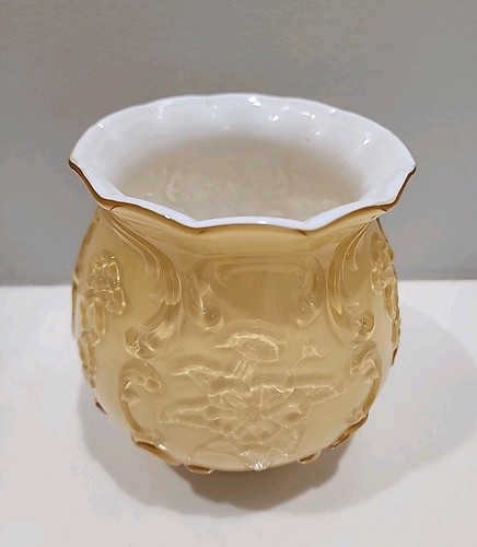 Fenton HONEY OVERLAY Wild Rose & Bow Knots Vase ~ GORGEOUS!  - Picture 2 of 7