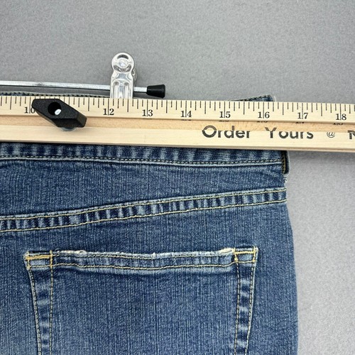 Y2K Hollister Denim Minirock blaue Waschung ausgefranster Saum niedriger Bund Y2K Damen 9 - Bild 3 von 5