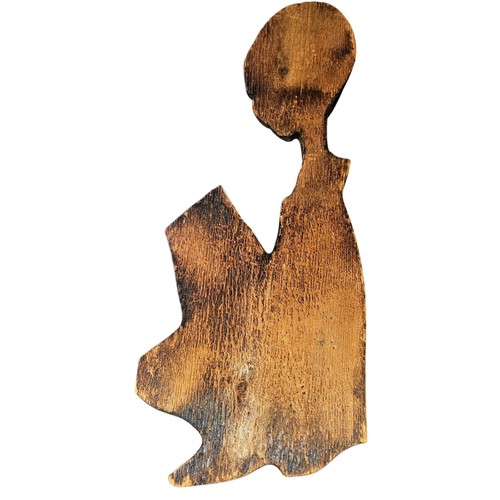 William Westenhaver Wall Sculpture 3-D little Boy Textured Wood Culture Folk Art - Picture 10 of 12