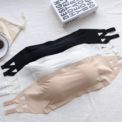 3 Pcs Anti-blowing Tube Top with Padding Miss Bandeau Strapless Bra Bandau