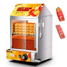 Hot Dog Steamer - 28.8QT Electric Commercial Hot Dog Steaming Machine with Bu...