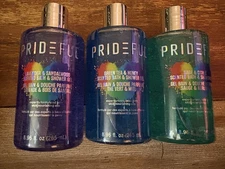 New Prideful LOT OF 3 Scented Bath & Shower Gel 8.96 fl oz each 