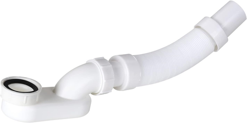 Flexible Freestanding Tub Drain Kit - Low Profile Flat P Trap for Bathtub Shower - Picture 7 of 12