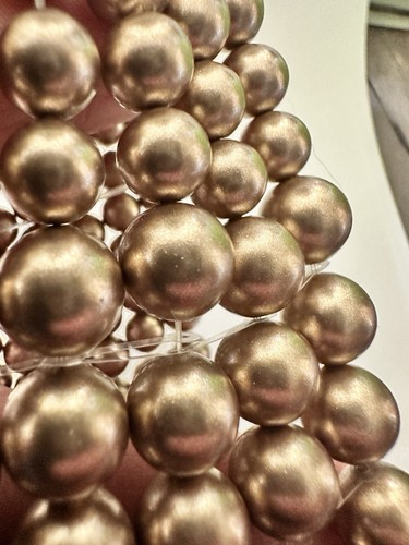 Vintage 1960s Wide Matte Gold Beaded Multi Strand Stretch Bracelet KC - Picture 5 of 5