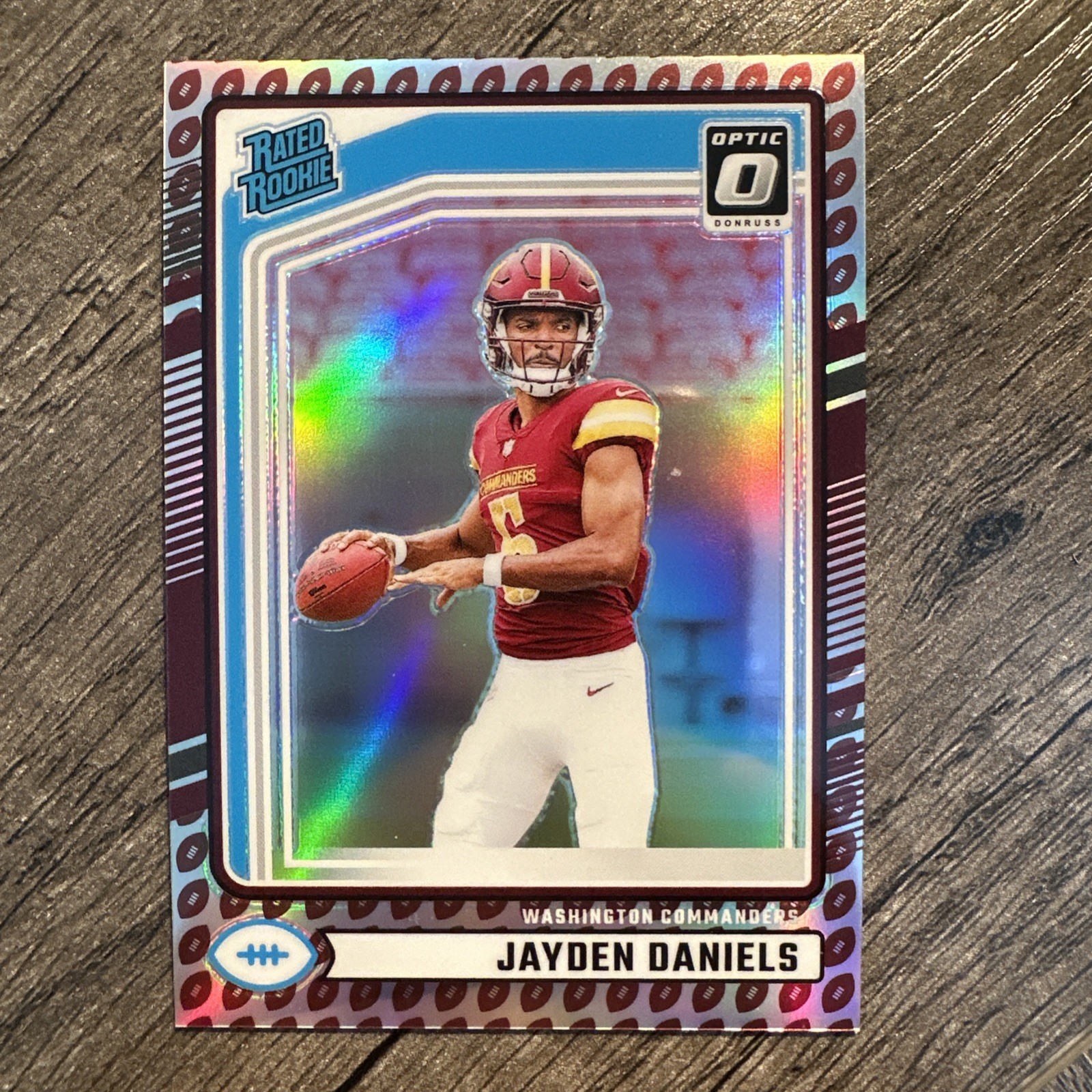 Jayden Daniels 2024 Panini Donruss Optic Preview Football Emoji Rated Rookie RC