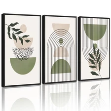 Drsoum Large 16x24in Green Botanical Boho Wall Art Framed Modern Sage Bohemia...