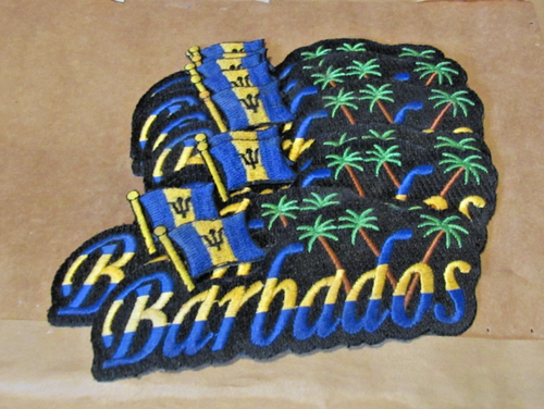 Barbados plancha/coser en parche lote de 9 talla 4 1/2" x 2" nuevo - Imagen 8 de 8