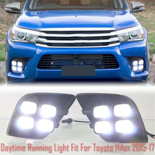 LED Daytime Running Light DRLs Turn Indicator Fog Lamp Bumper For Toyota Hilux - Picture 1 of 5