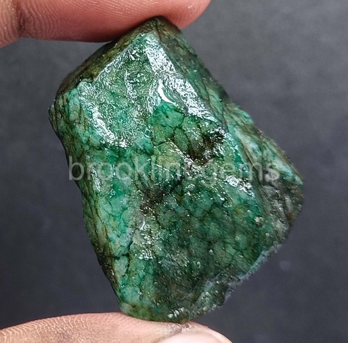 Piedra esmeralda áspera certificada de 114,5 quilates - gema verde opaca teñida de Brasil 5 brazos - Imagen 4 de 4