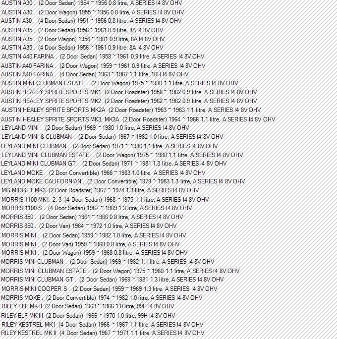 JUNTA CUBIERTA BASCULANTE para MORRIS 1100 850 MINI 1.0L SERIE A 0.8L 1.1L RILEY 99H Foto 2 de 2
