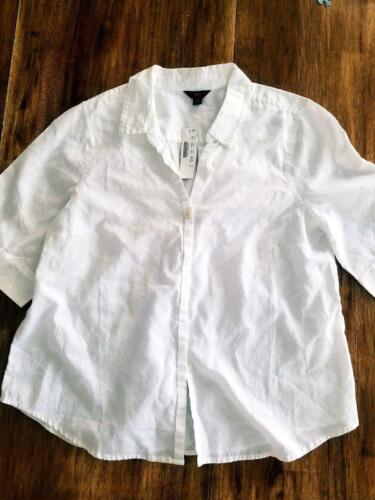 Camisa J Crew Botón Frontal Blanca NUEVA CON ETIQUETAS NUEVA Mediana Primavera Calce Suelto Top Mediana M - Imagen 3 de 5