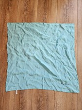 Authentic NINA RICCI Vintage logo Silk Haute Couture blue square scarf 21" Japan