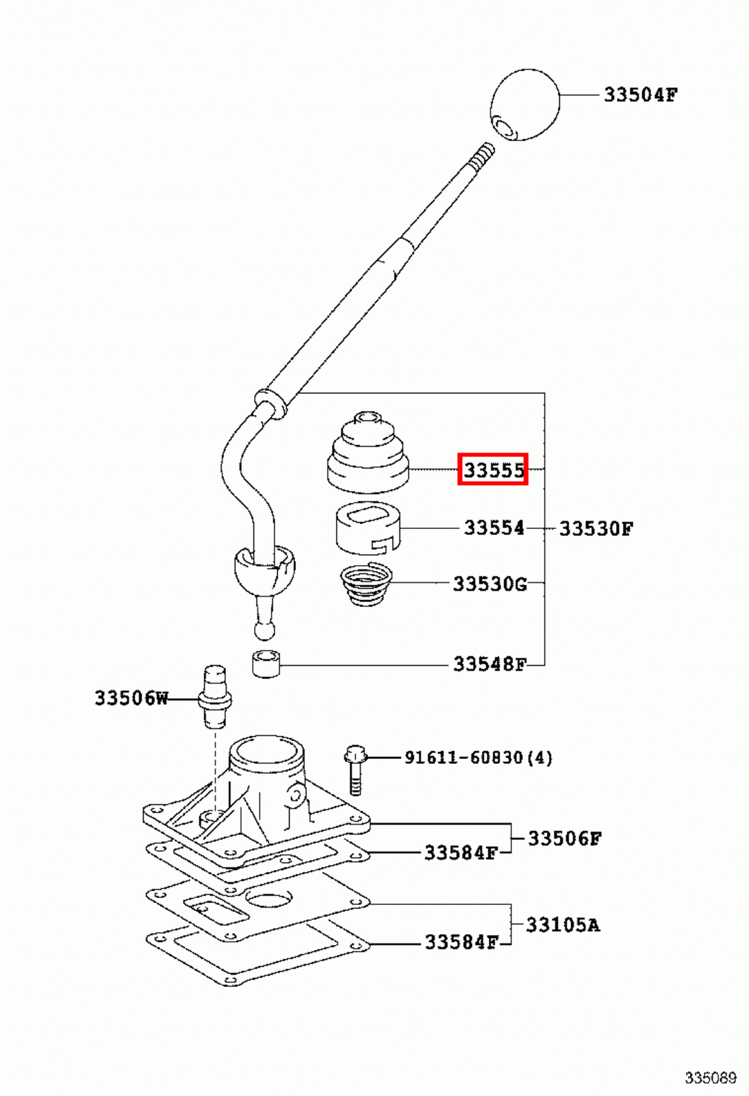 Genuine Hilux KZN205 KZN165 KZN130 Manual MT Lower Gear Shift Lever