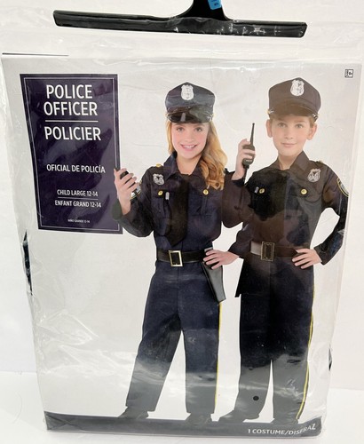 Polizist Uniform Kostüm Halloween Cosplay Jungen & Mädchen Kind groß 12-14