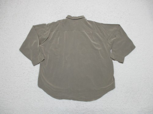 Arrow Button Up Shirt 2XL XXL Brown Microtech Rayon Casual Long Sleeve Logo Mens - Picture 7 of 11