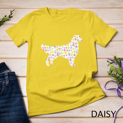 Golden Retriever Easter Bunny Dog Silhouette T-Shirt Unisex T-shirt - Picture 3 of 15