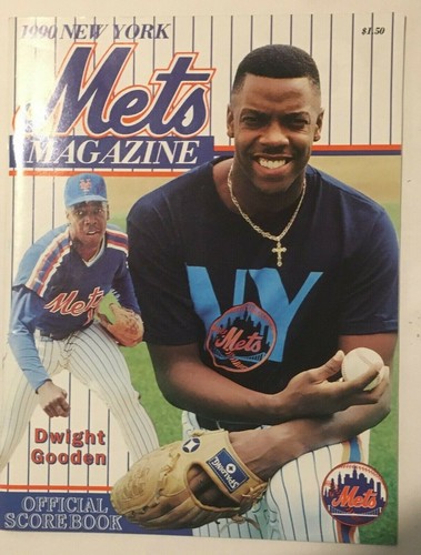 Cubierta de Dwight Gooden 1990 de la revista/cuadro de mando de los Mets de Nueva York