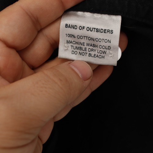 Band of Outsiders Shirt Mens 2 Cotton Black Long Sleeve Button Down Made in USA - Picture 4 of 11